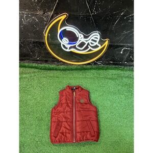 Timberland Outdoor Infant Puffer‎ Vest Jacket Boys Size 24M Burgundy